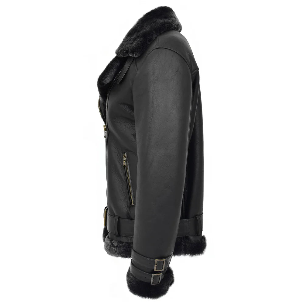 Women's Sheepskin Aviator Pilot Jacket