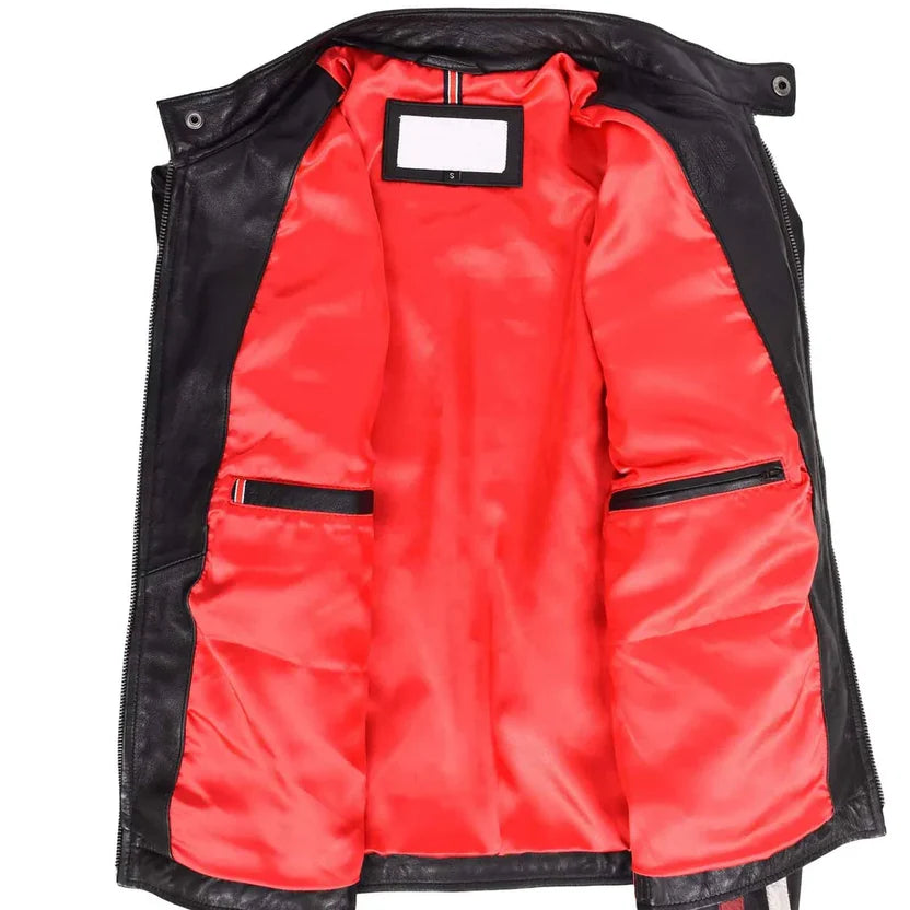 black leather jacket