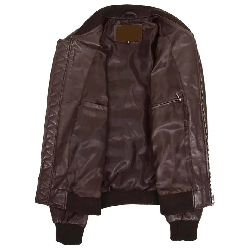 men's dark brown leather jacket