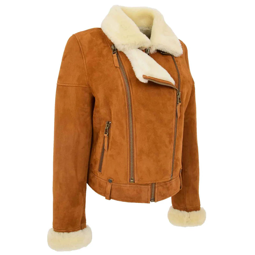 Women’s Sheepskin Aviator Pilot Jacket