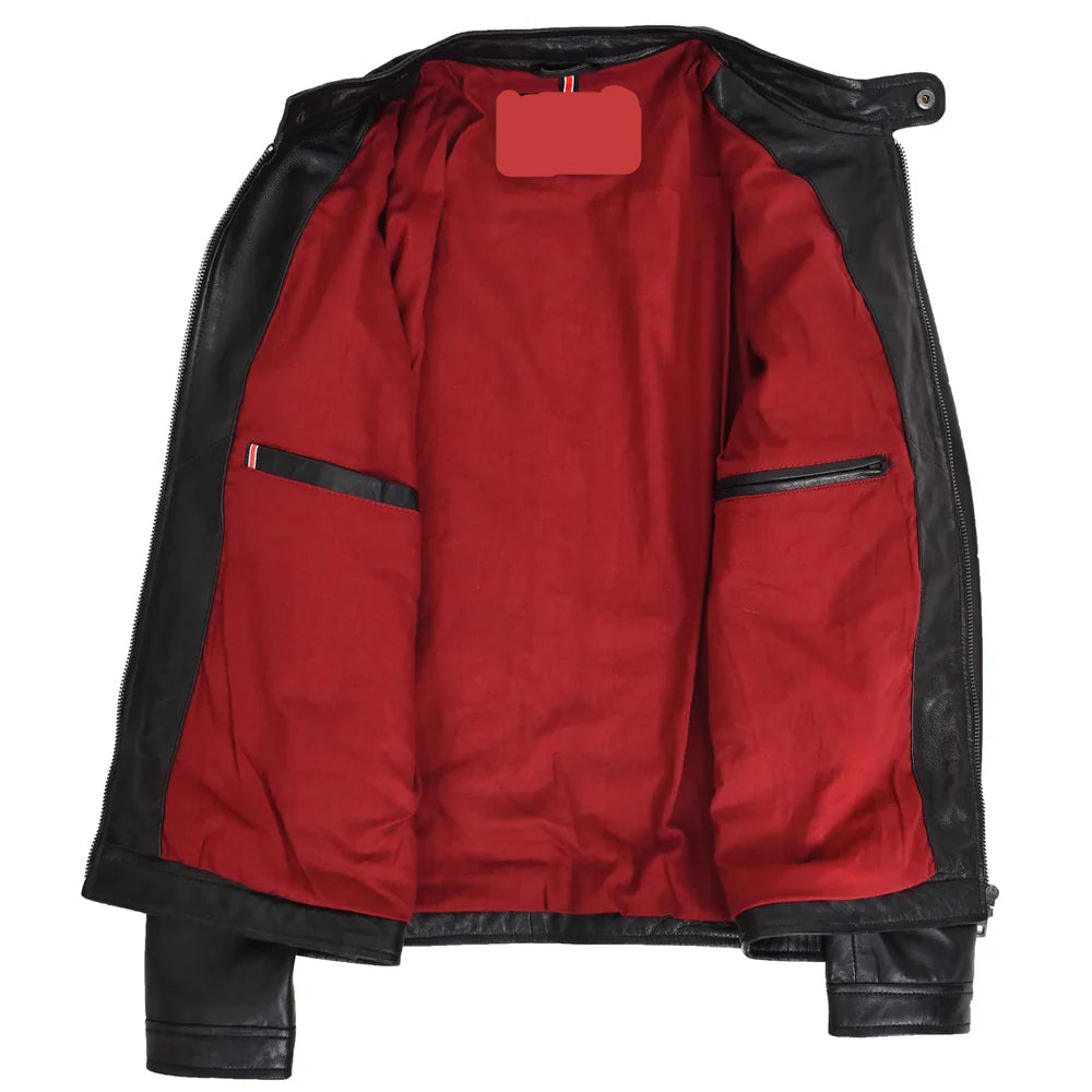 Comfortable Men's Real Leather Casual Biker Style Jacket