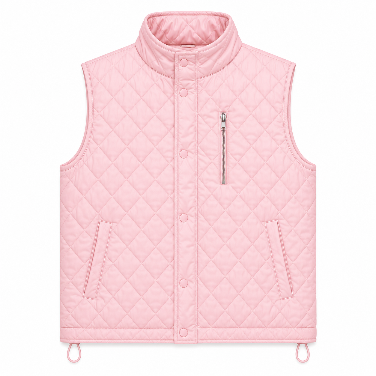 Women's pink diamond-quilted vest
