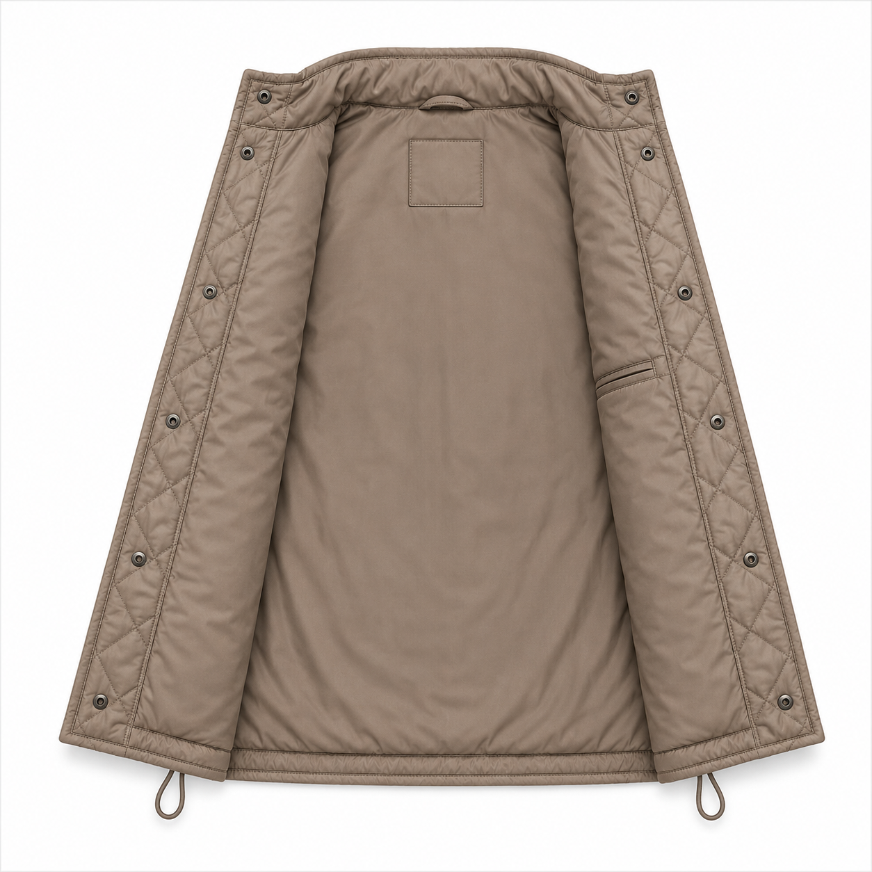 Men's cream or off-white diamond-quilted vest