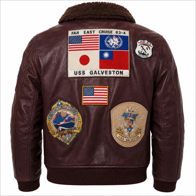 Men's Brown Leather Pilot Jacket