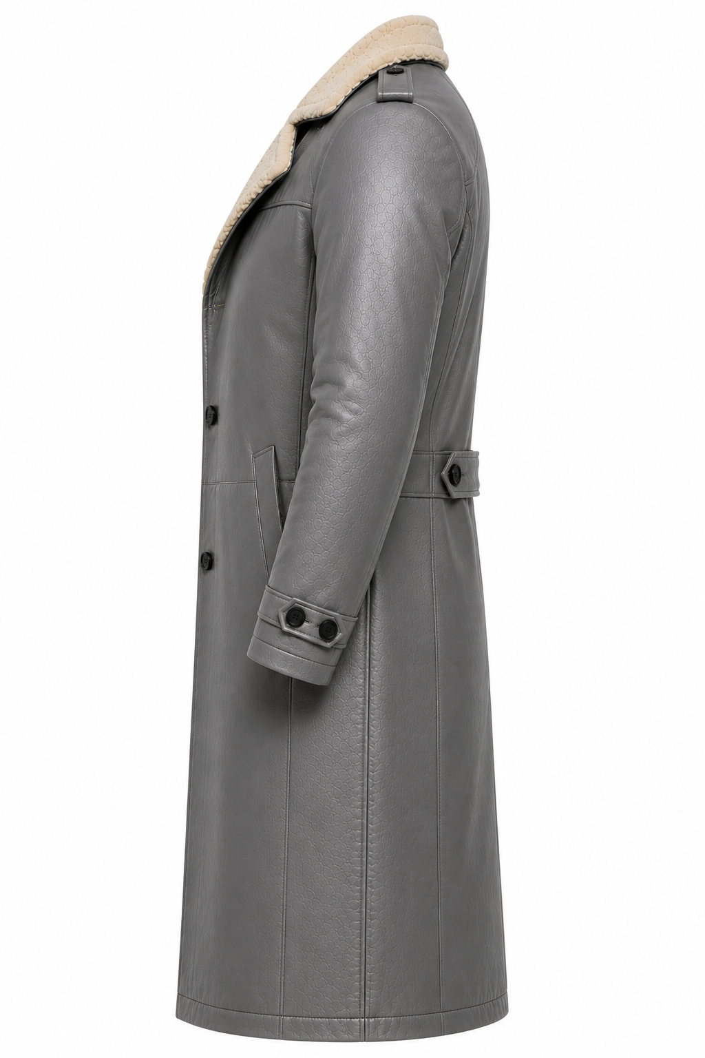 Men Shearling trench coat