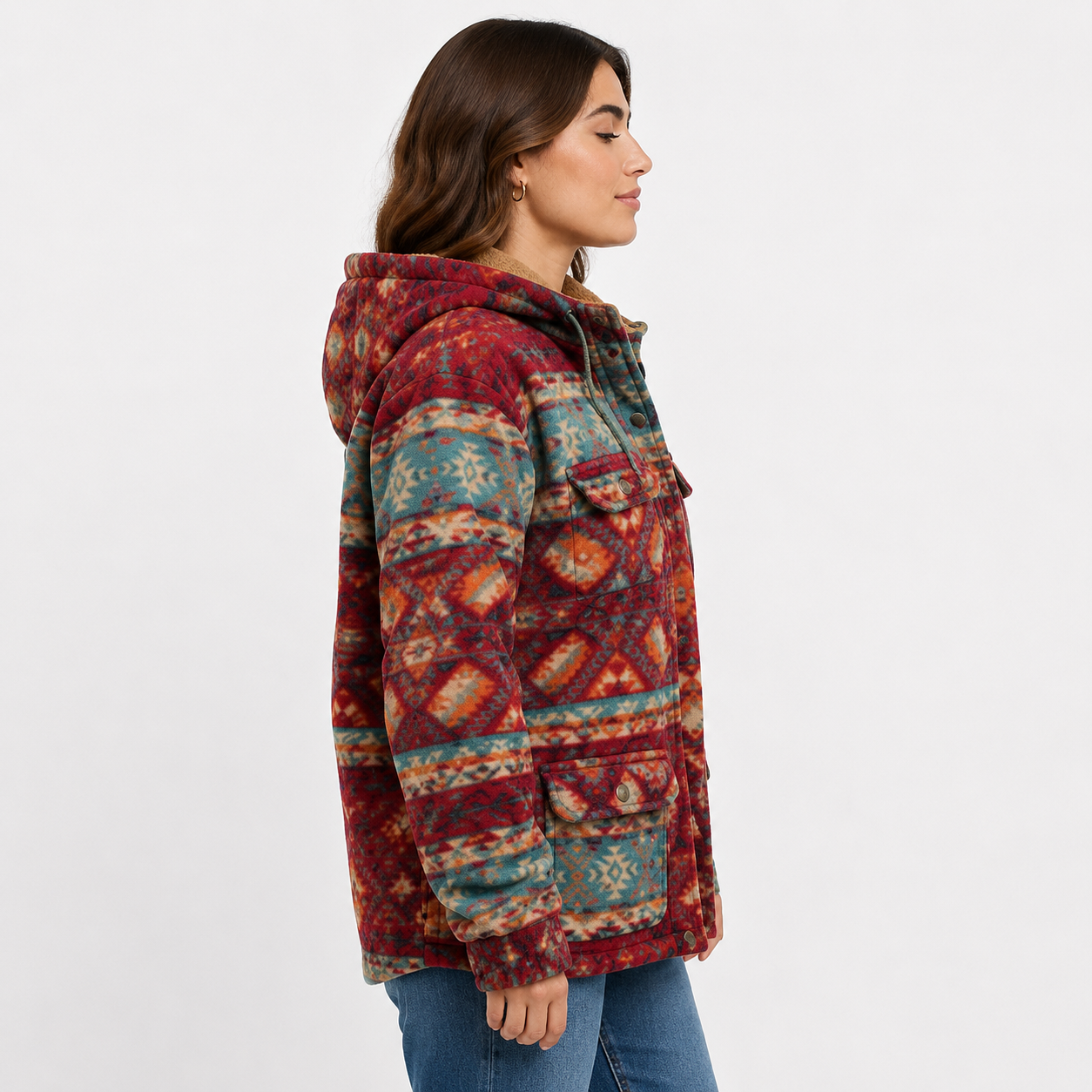 Women's Aztec Western Sherpa Jacket 