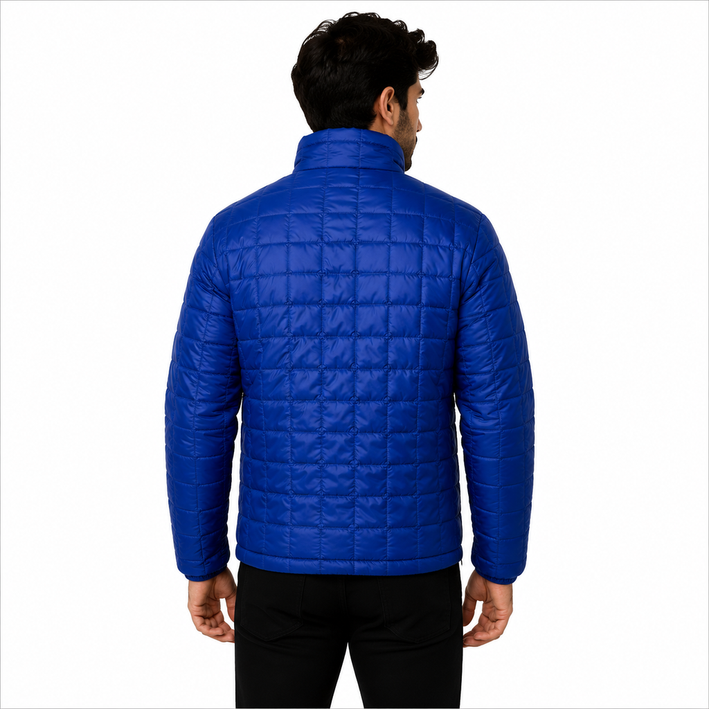 men's blue lightweight quilted jacket
