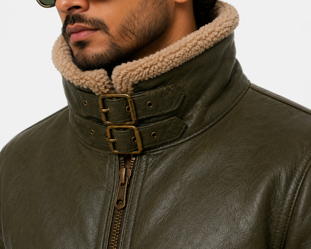 Men's Olive Green B-3 Aviator Jacket
