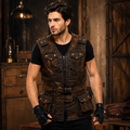 Steampunk Leather Vest for Men Biker Festival Outfit