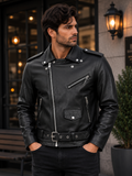 Men's Biker Brando Leather Jacket
