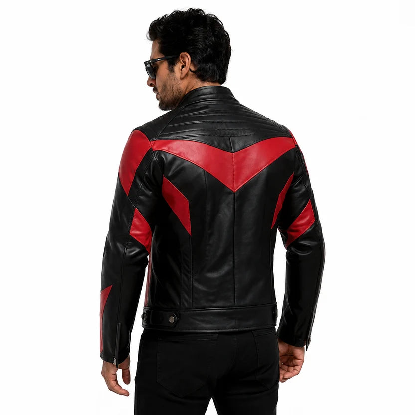 black motorcycle racer jacket