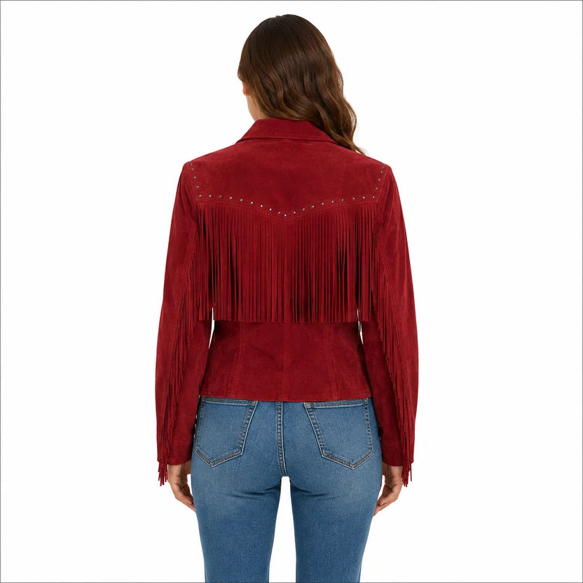 red suede fringe jacket