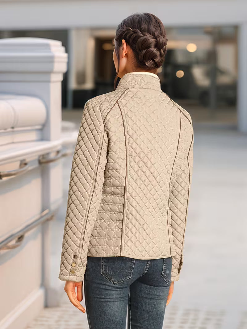 Quilted Lightweight Stand-Collar Jacket