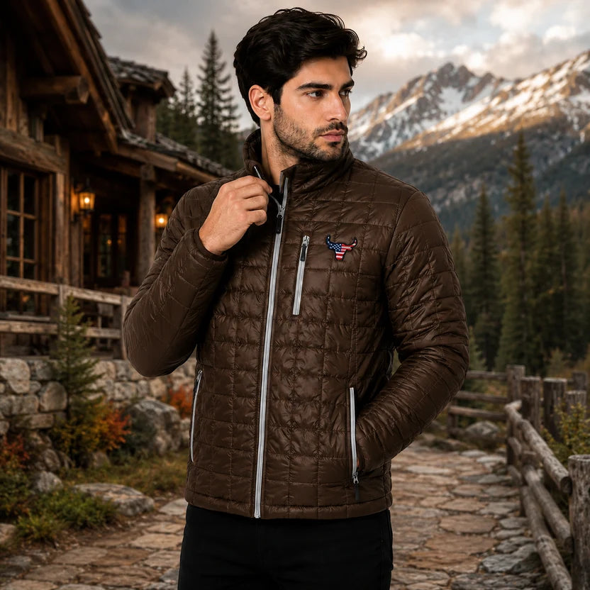 Rainer Puffer Dallas Brown Quilted Jacket