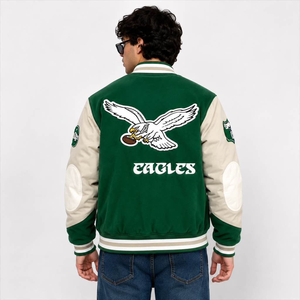 Philadelphia Eagles NFL Varsity Jacket Back View