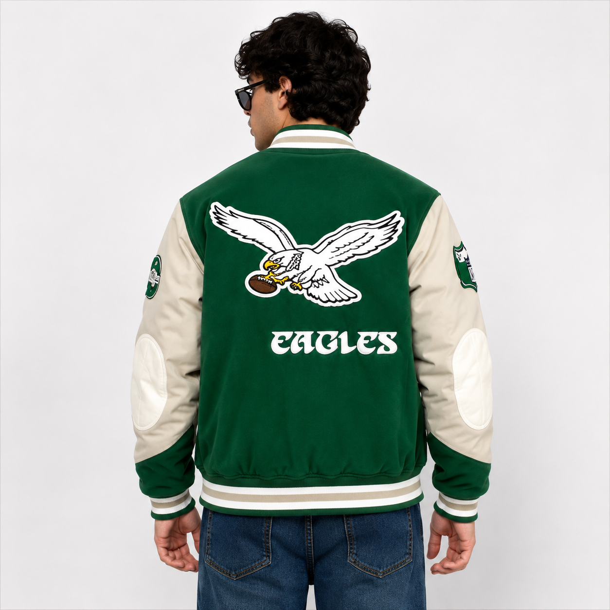 Philadelphia Eagles NFL Varsity Jacket Back View