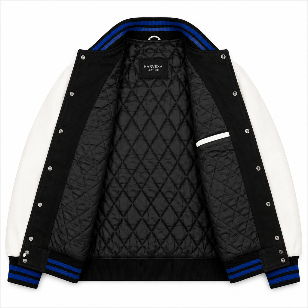 LA Rams Varsity Jacket with Work in the Dark Quote and LA Patch