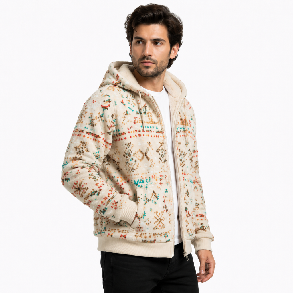 Men's Aztec Print Sherpa Jacket 