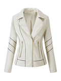 Faux-Leather Asymmetric Biker Jacket