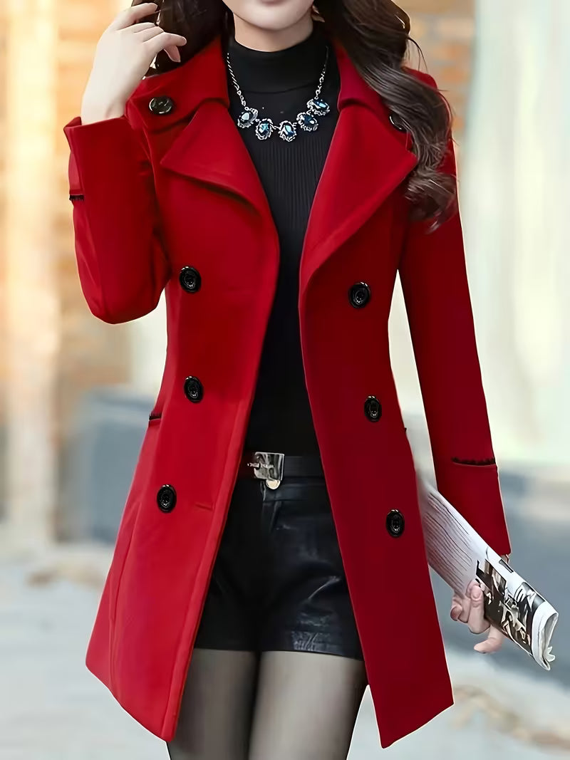 Double-Breasted Mid-Length Trench Coat