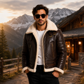 Men's Classic Dark Brown B-3 Aviator Jacket