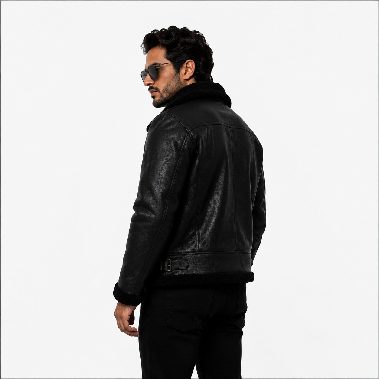 Men's Stealth Black Aviator Jacket