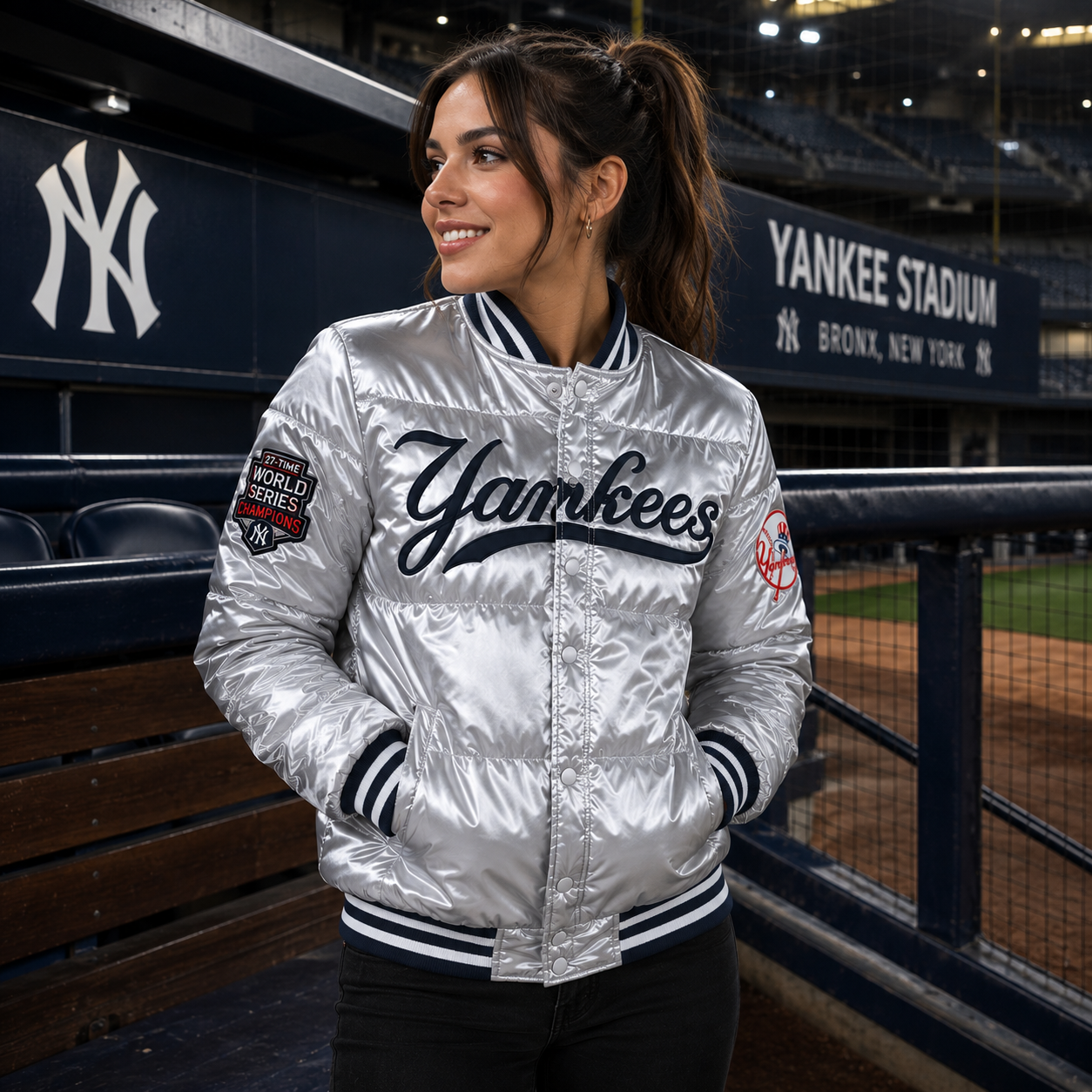 Yankees Bomber Satin Jacket