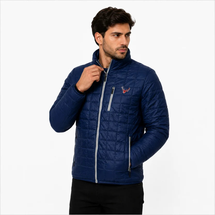 Men's Navy Blue Rainer Puffer Dallas Quilted Jacket