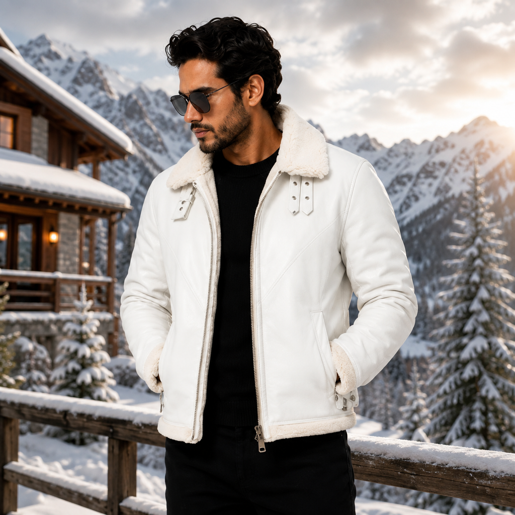 Men's Off-White / Cream B-3 Aviator Jacket