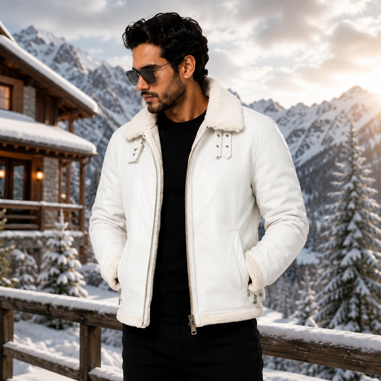 Men's Off-White / Cream B-3 Aviator Jacket