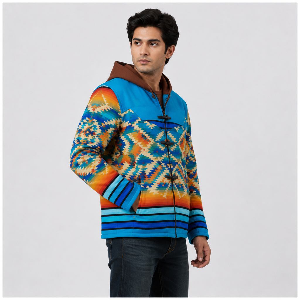 Men's Western Aztec Toggle Hoodie