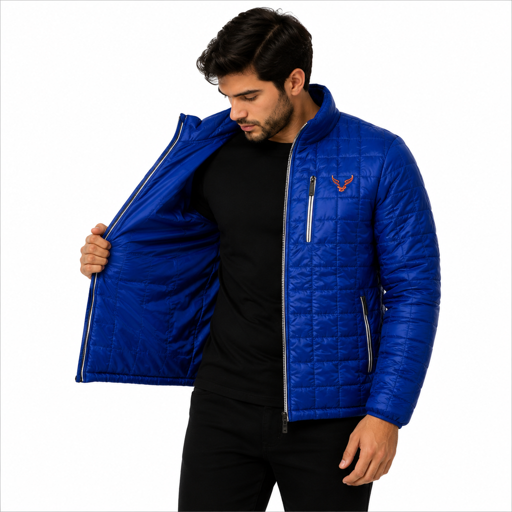 Men's Blue Quilted Jacke