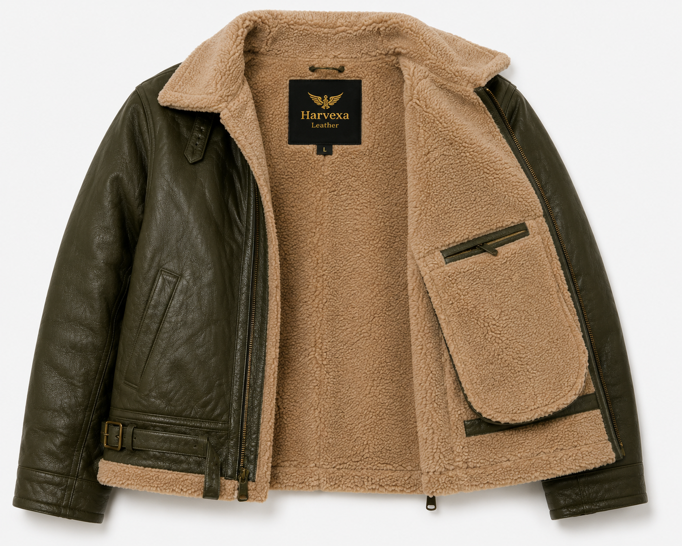 Men's Olive Green B-3 Aviator Jacket