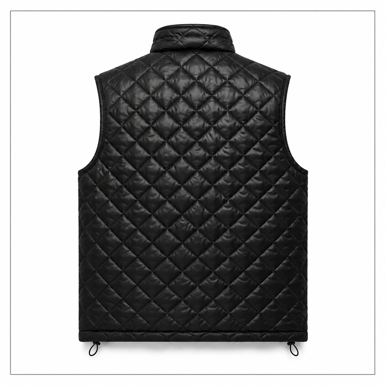 Men's cream or off-white diamond-quilted vest