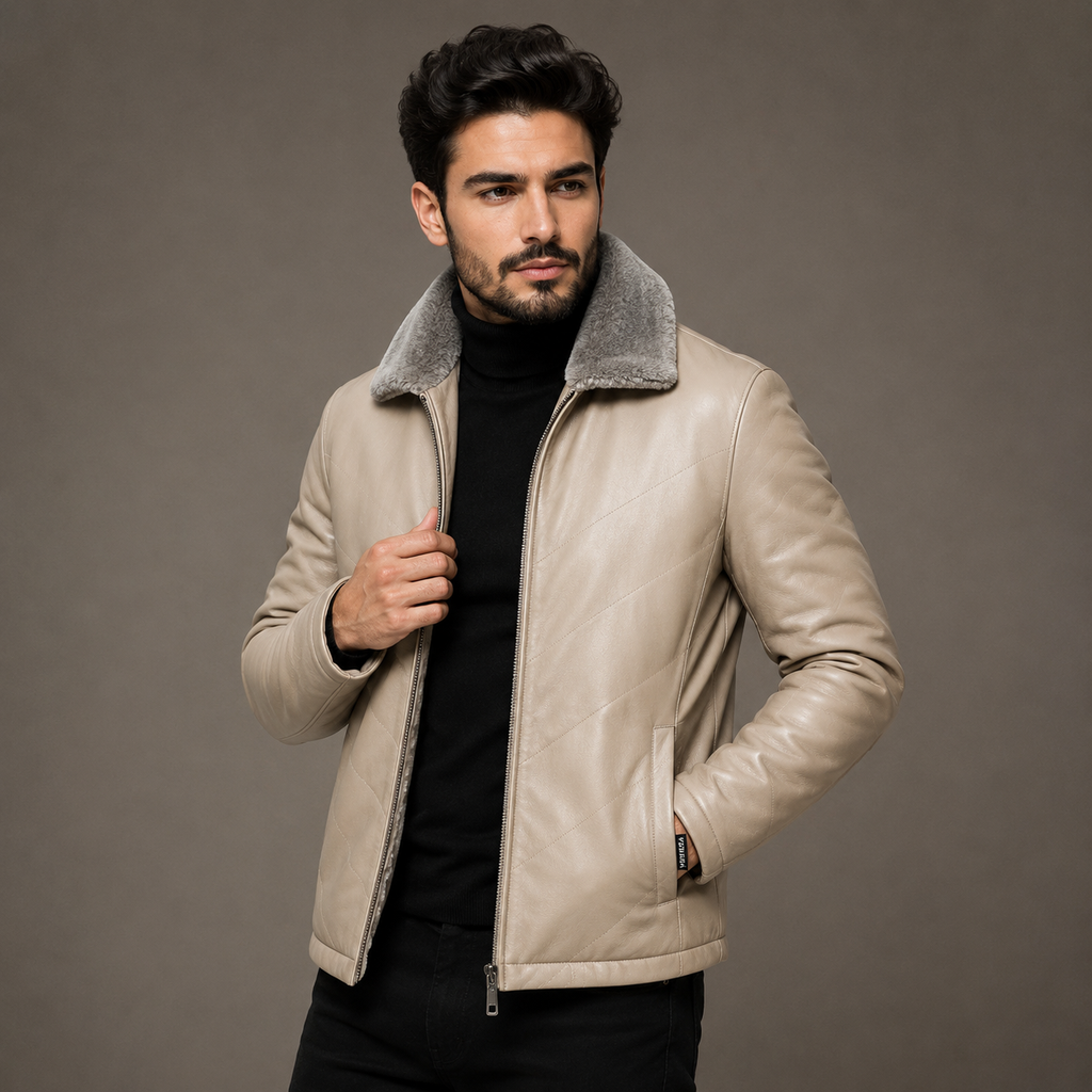 Men Aviator leather jacket