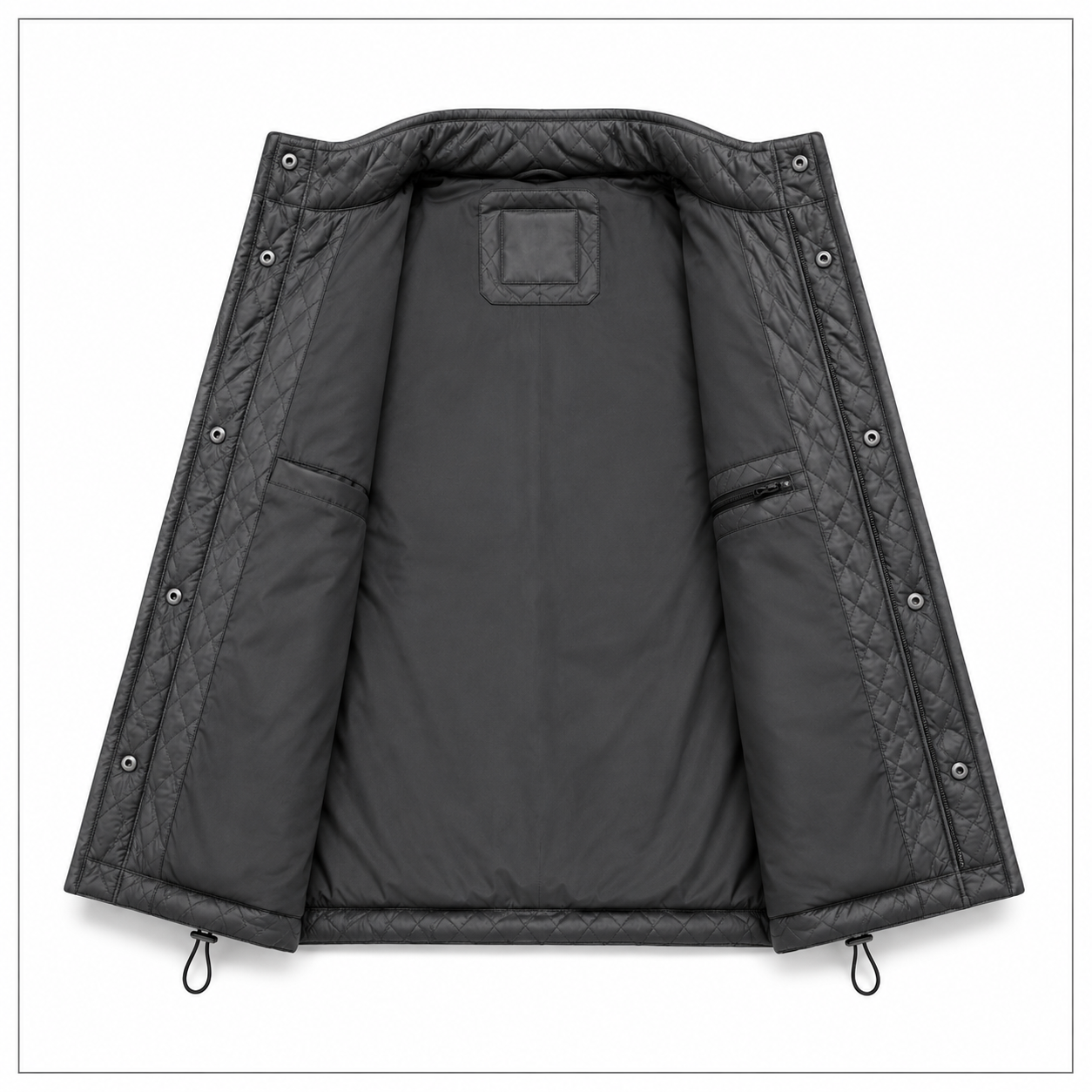 Men's cream or off-white diamond-quilted vest