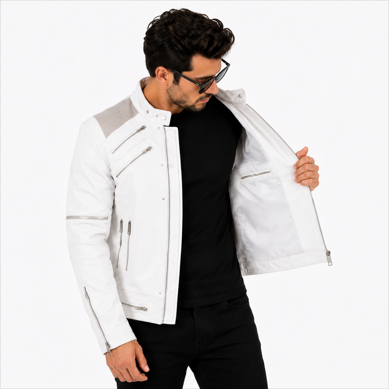 Michael Jackson Beat It WhiteLeather Jacket