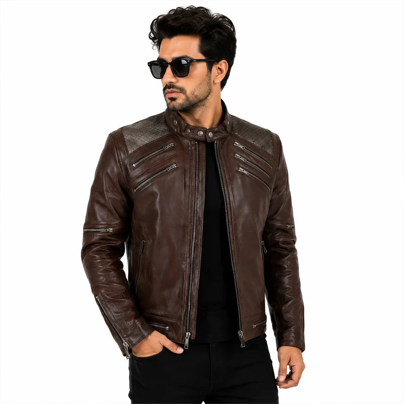 Dark Brown Michael Jackson Inspired Leather Jacket