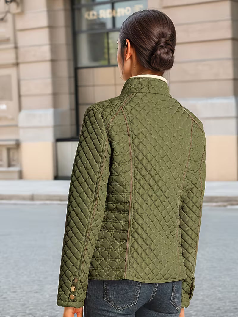 Quilted Lightweight Stand-Collar Jacket