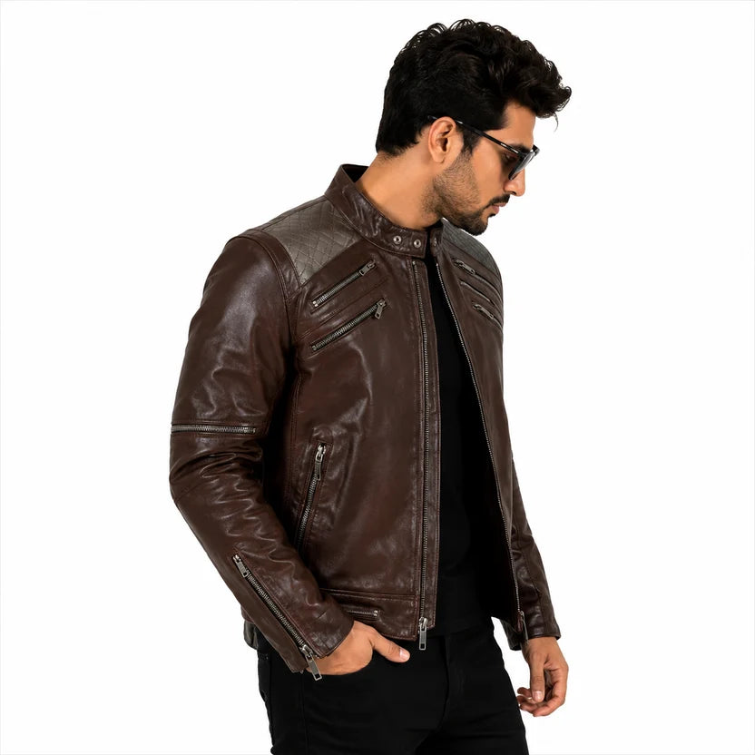 Men's Dark Brown Michael Jackson Inspired Leather Jacket