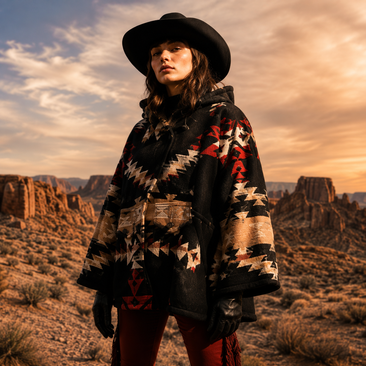 Yellowstone Beth Dutton Black Red Coat