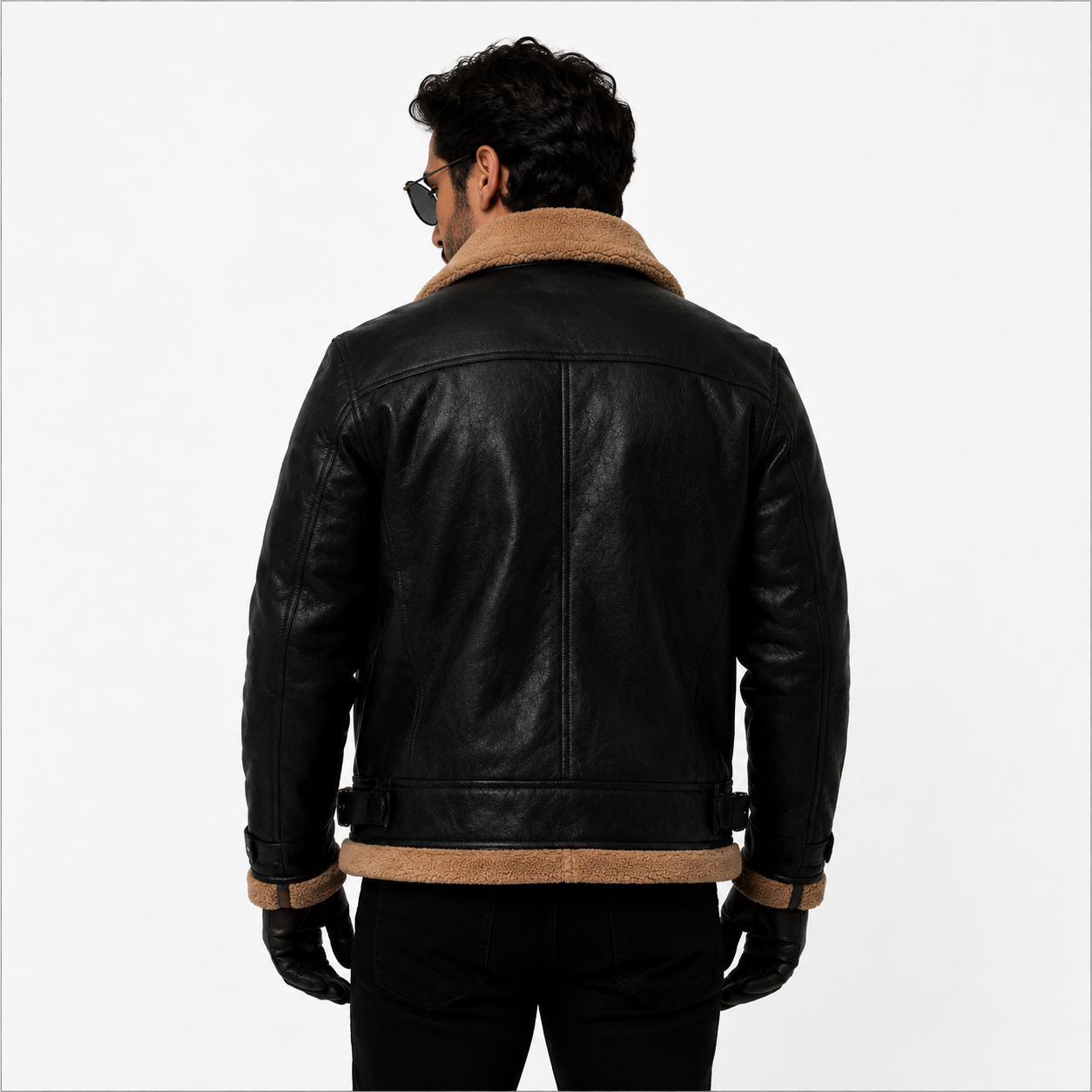 Men's Classic Black & Tan B-3 Aviator Jacket