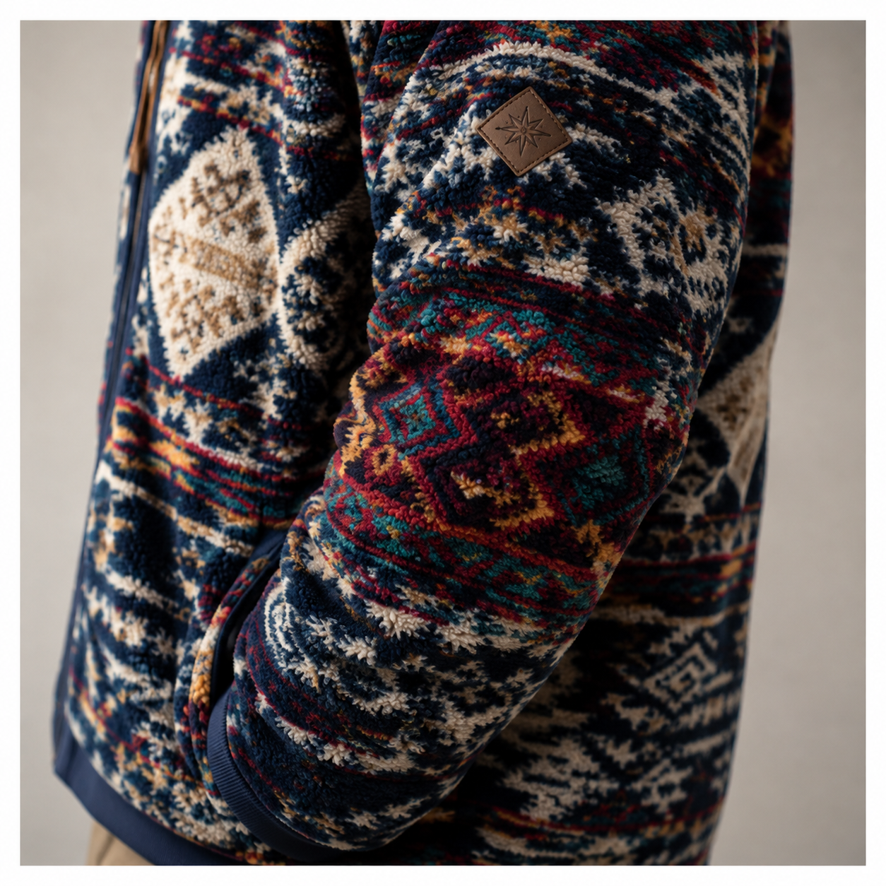 Men's Aztec Print Sherpa Jacket