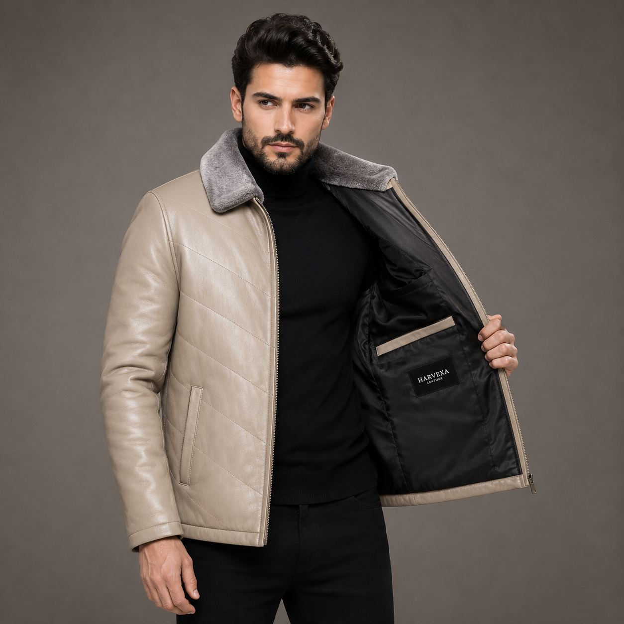 Men Aviator leather jacket