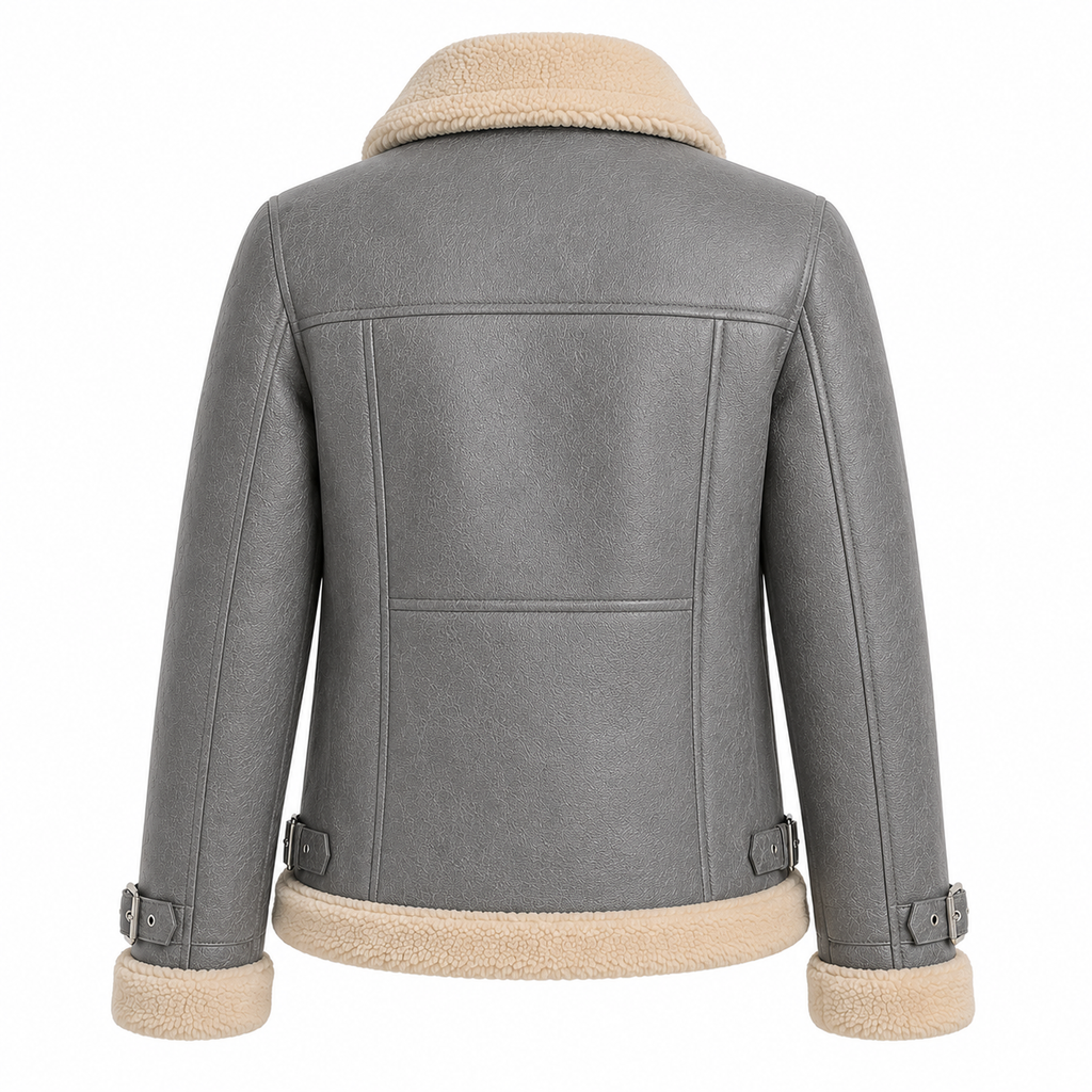 Women's Pink Shearling Aviator Jacket