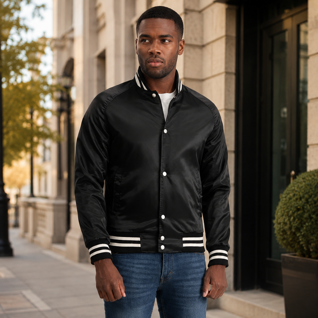 Xander Black Varsity Jacket