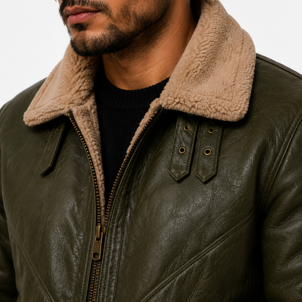 Men's Olive Green B-3 Aviator Jacket