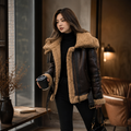 Velocite Oversized Leather Shearling Jacket