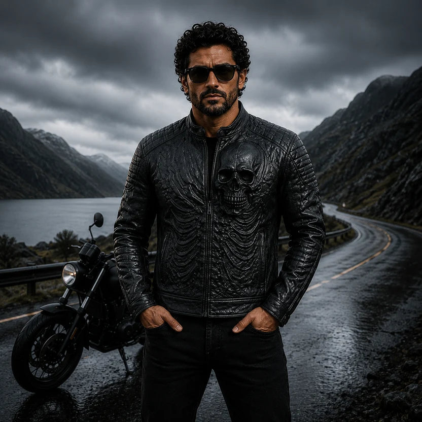 charcoal grey skull jacket