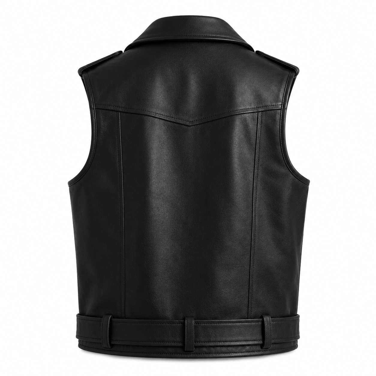 Women's Pink Leather Biker Vest